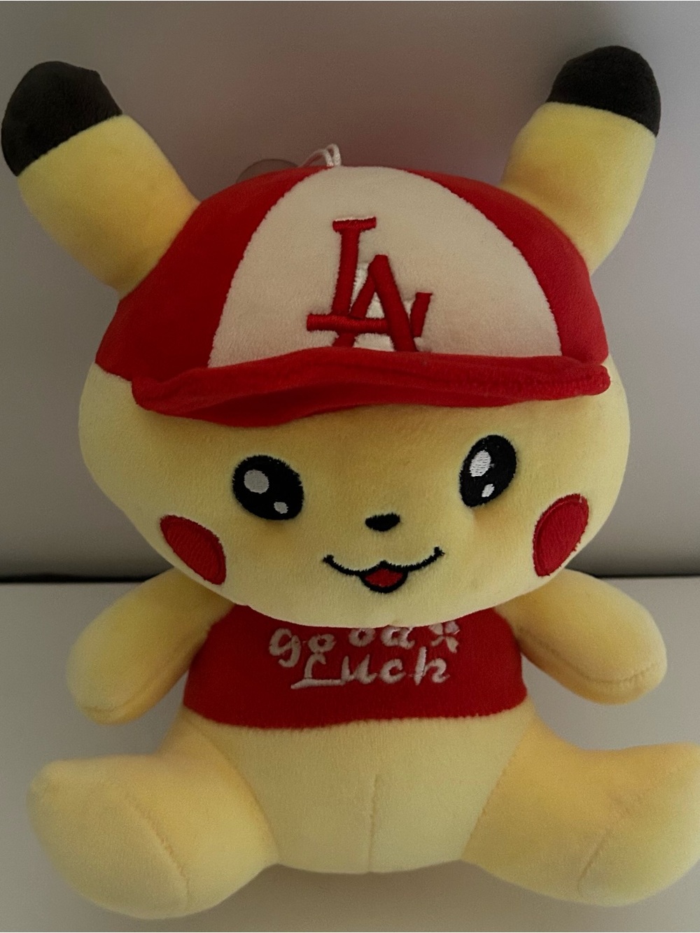 Yellow and Red Plush Pikachu-Style Stuffed Animal Hat Toy